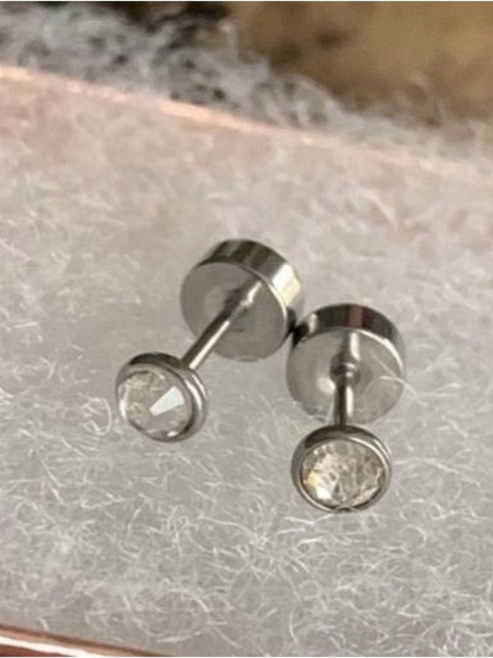 Silver CZ Stud Earrings - Clear